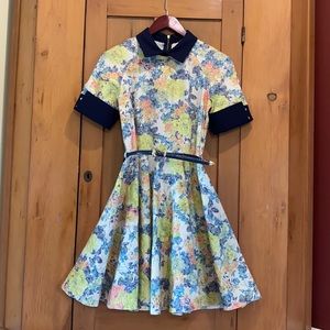 NWT Closet retro inspired floral collared belted dress US size 4